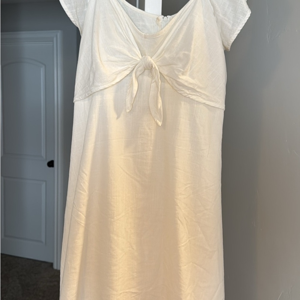 Elegant Cream Sleepwear Dress